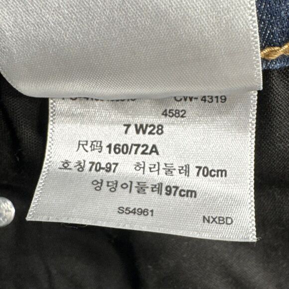 Denizen High Rise Jegging Jeans 7/28 Dark Blue Stretch Juniors Measures 27 x 27 - Picture 4 of 9